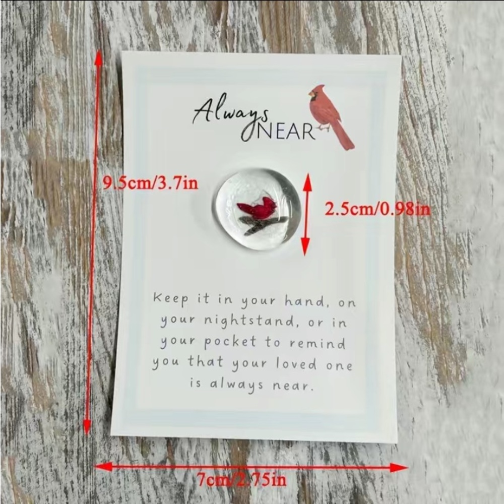 NEW Remembrance Cardinal Keepsake Token Gift with card - Picture 2 of 4